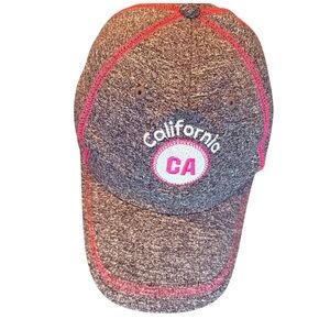 Gray Heather California Cap with Pink Accents